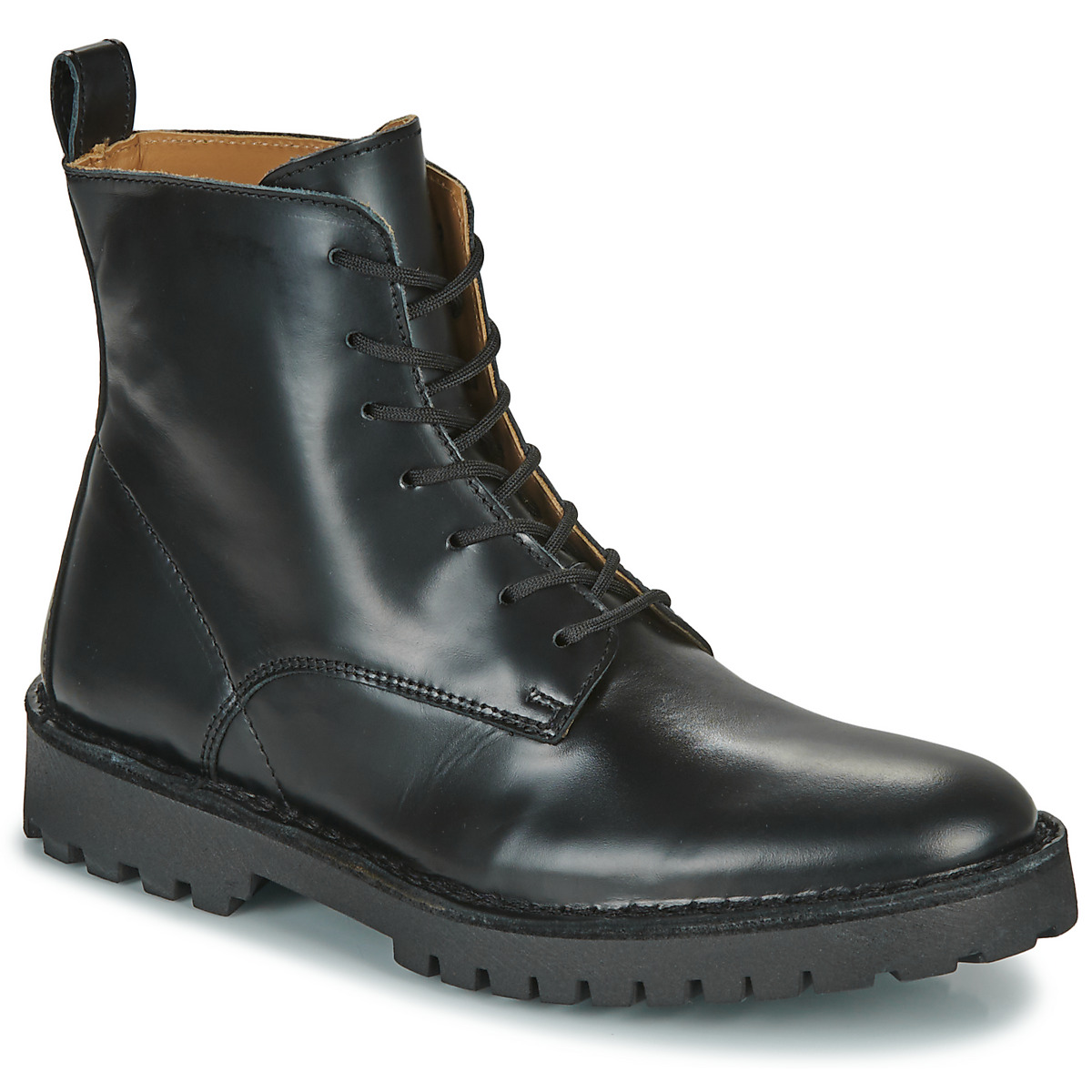 Selected Noir SLHRICKY LEATHER LACE-UP BOOT D1VESrE9