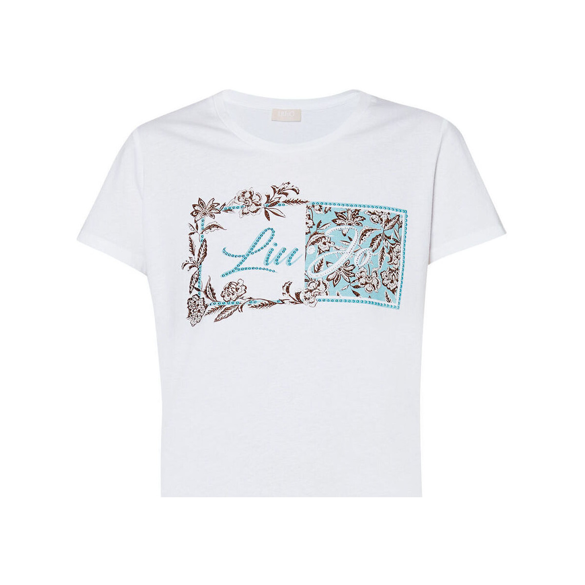 Liu Jo Vert T-shirt avec imprimé floral et logo DiWY8PBk